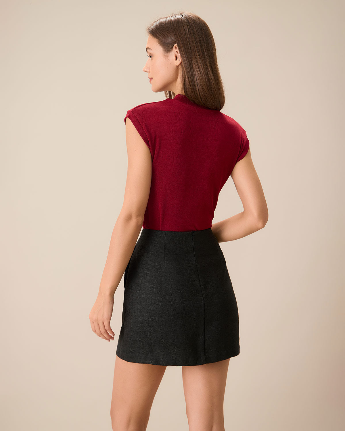 Belltoile™ Kadın Siyah A Kesim Yırtmaçlı Mini Etek