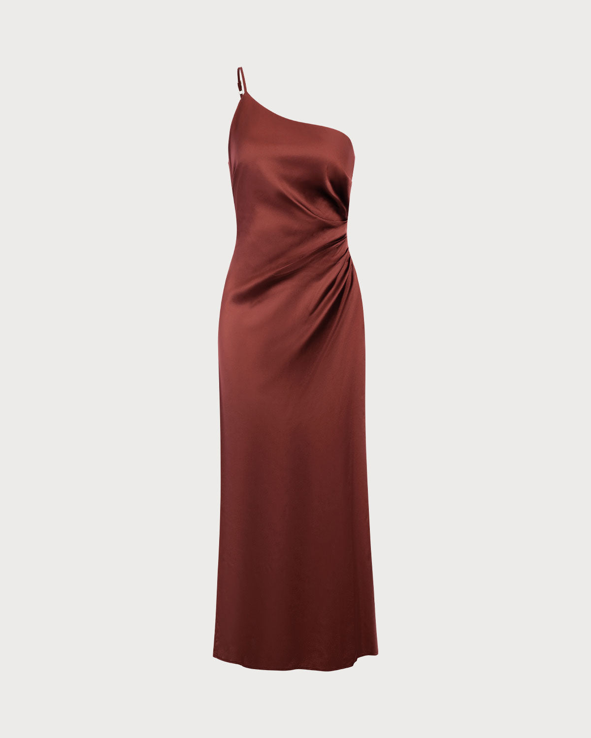 Belltoile™ Kırmızı Tek Omuz Saten Maxi Elbise