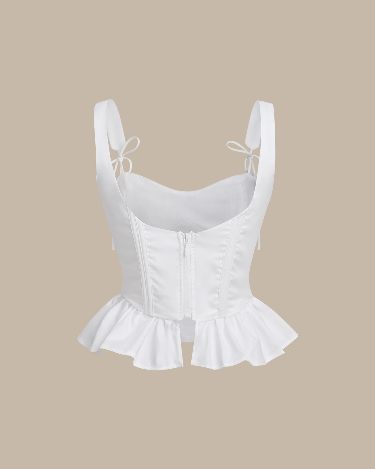 Belltoile™ Beyaz Dantelli Fırfırlı Cami Üst