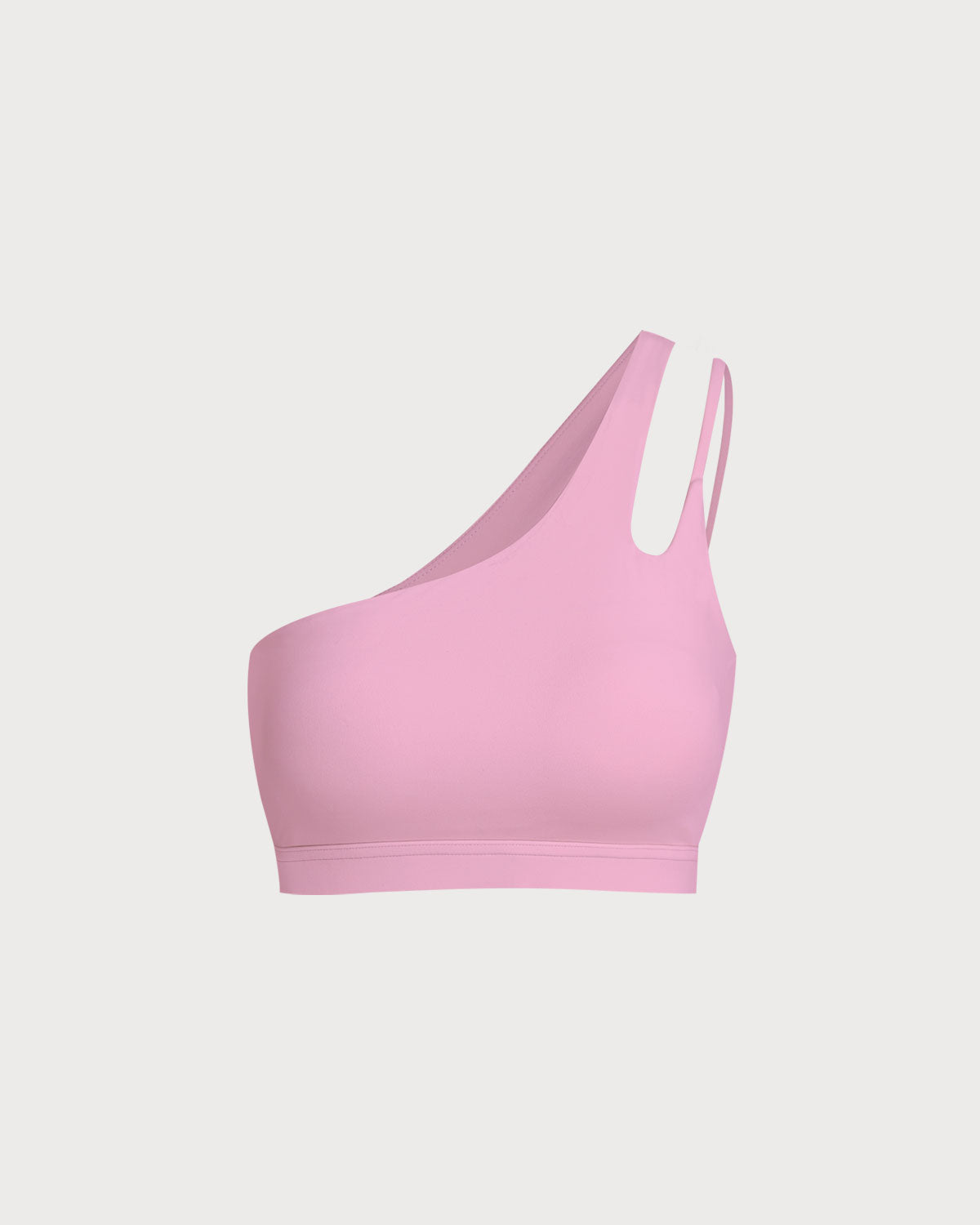 Belltoile™ Pembe Tek Omuz Kısa Yoga Üstü - Hafif Destekli