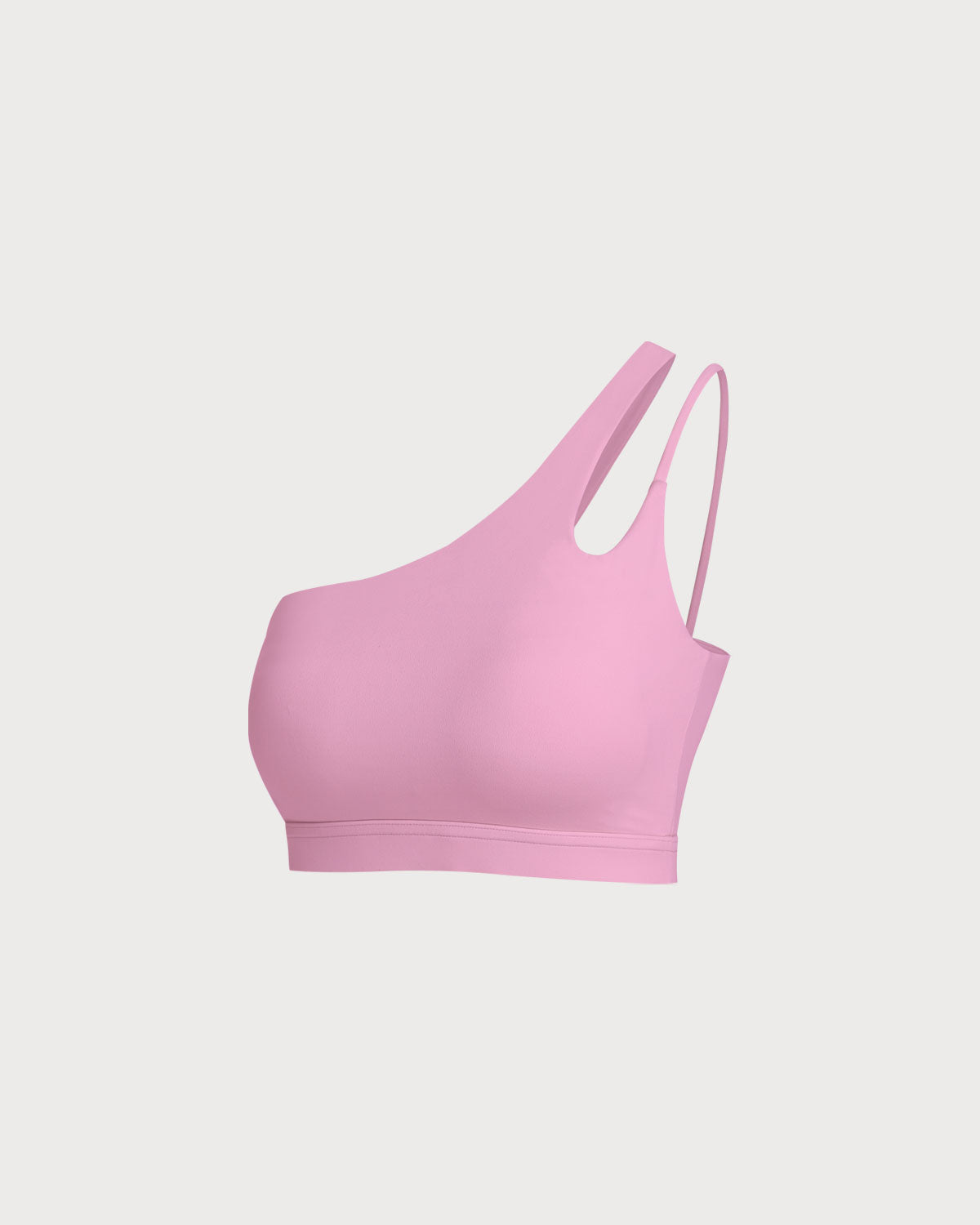 Belltoile™ Pembe Tek Omuz Kısa Yoga Üstü - Hafif Destekli