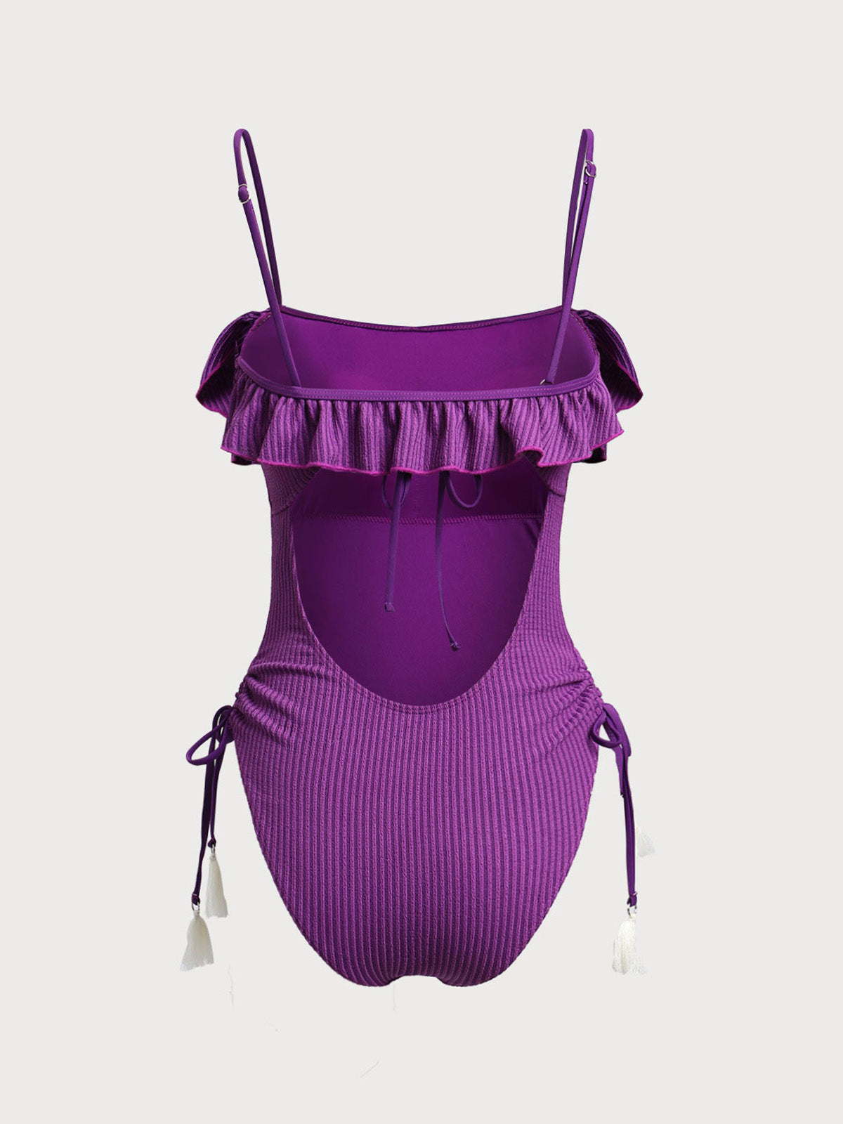 Belltoile™ Mor Fırfırlı Kesikli Tek Parça Mayo
