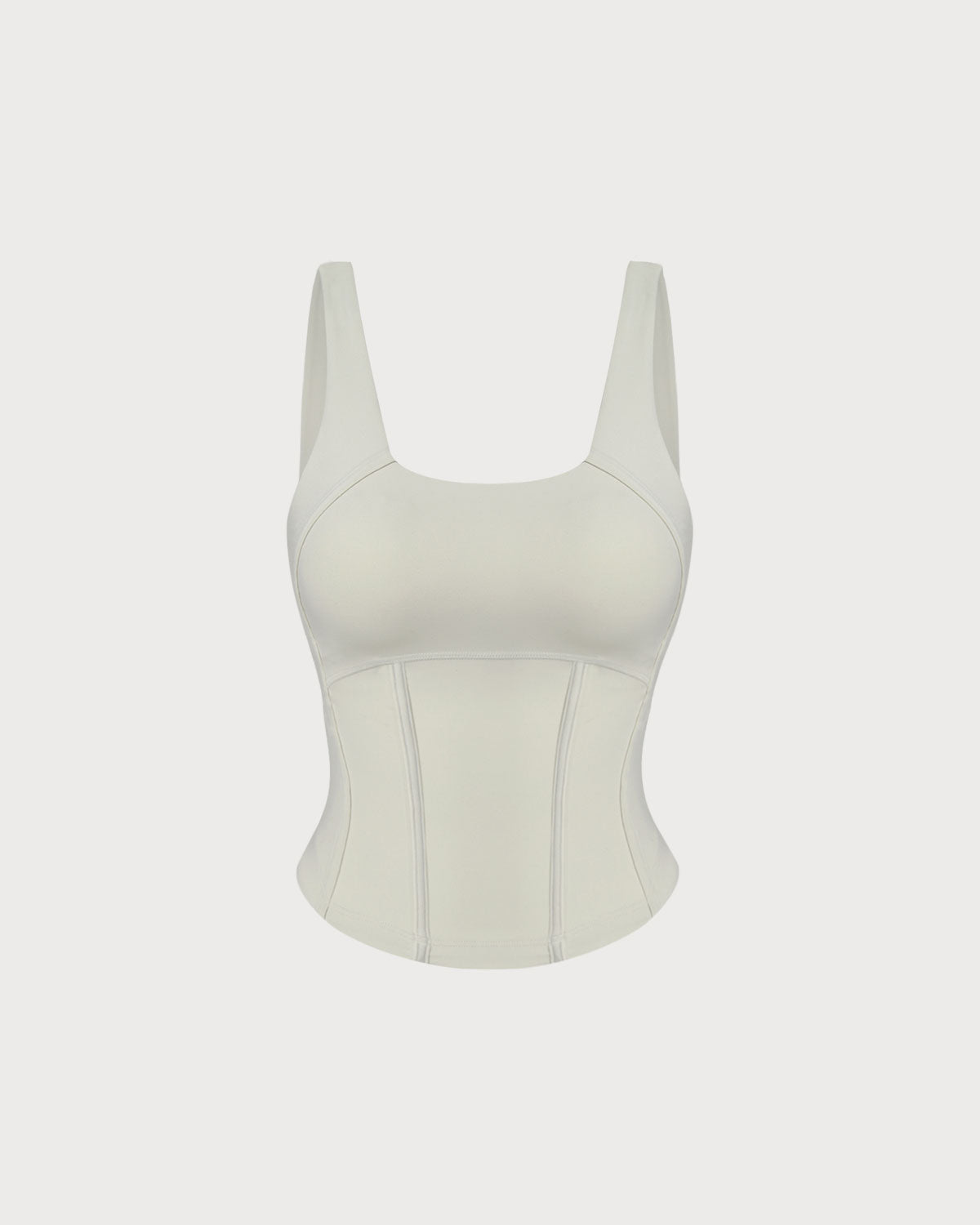 Belltoile™ Beyaz Yuvarlak Yaka Yoga Atleti