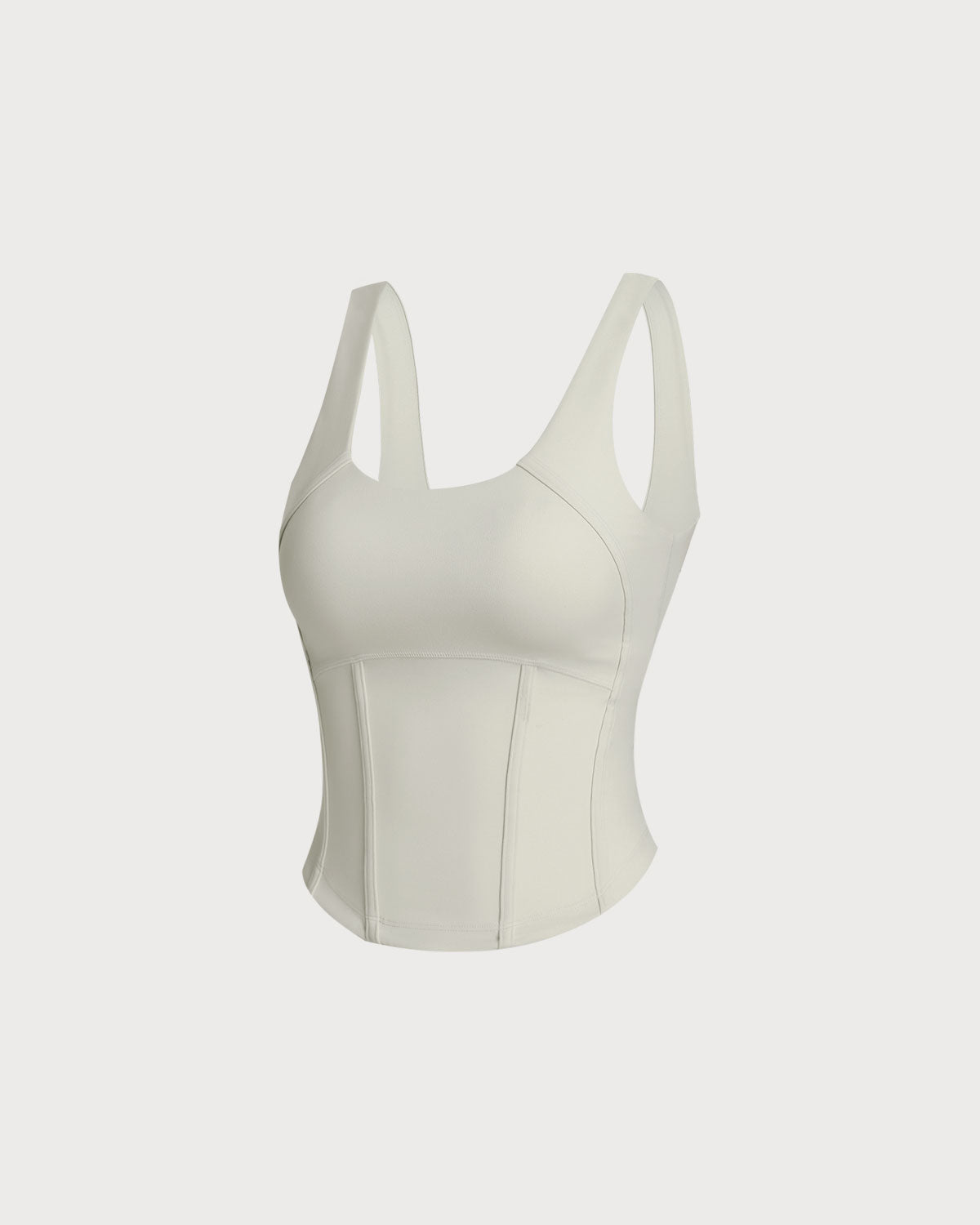 Belltoile™ Beyaz Yuvarlak Yaka Yoga Atleti