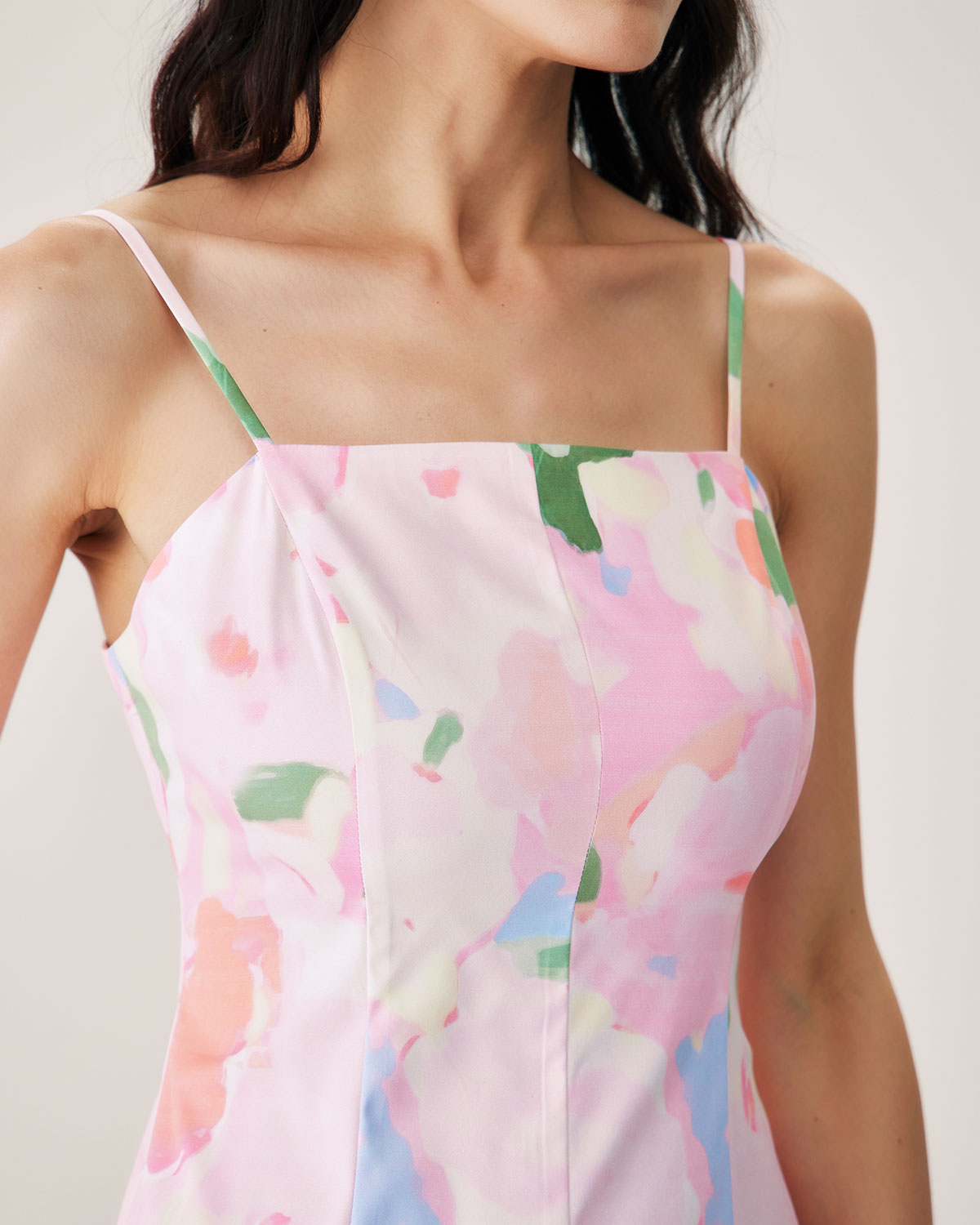 Belltoile™ Pembe Çiçekli Slip Midi Elbise