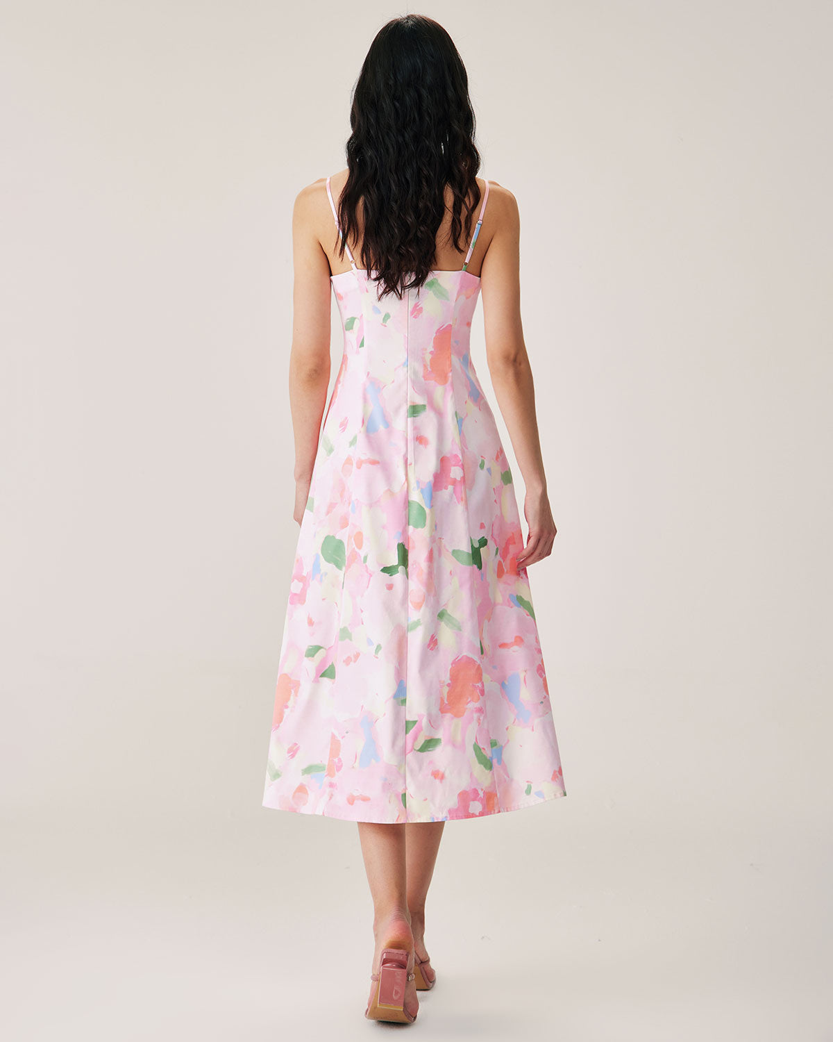 Belltoile™ Pembe Çiçekli Slip Midi Elbise