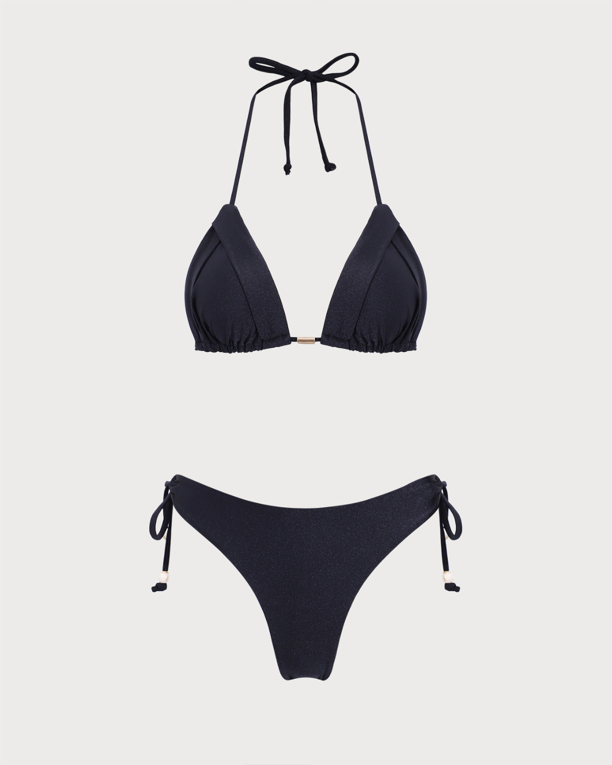 Belltoile™ Siyah Boyundan Bağlamalı Üçgen Bikini Takımı