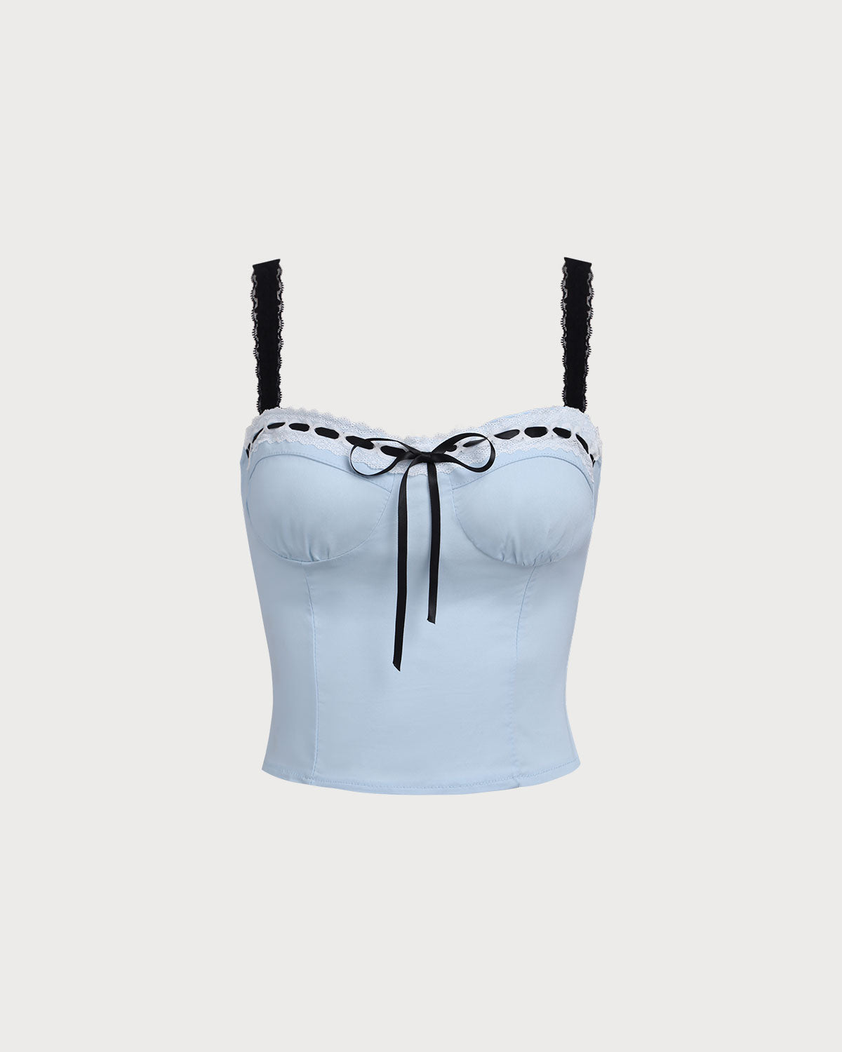 Belltoile™ Mavi Kalp Yaka Crop Top
