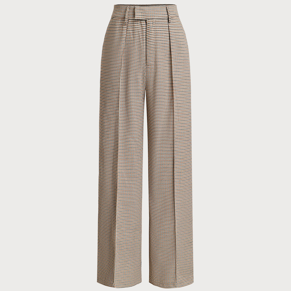 Belltoile™ Kahverengi Ekose Düz Pantolon