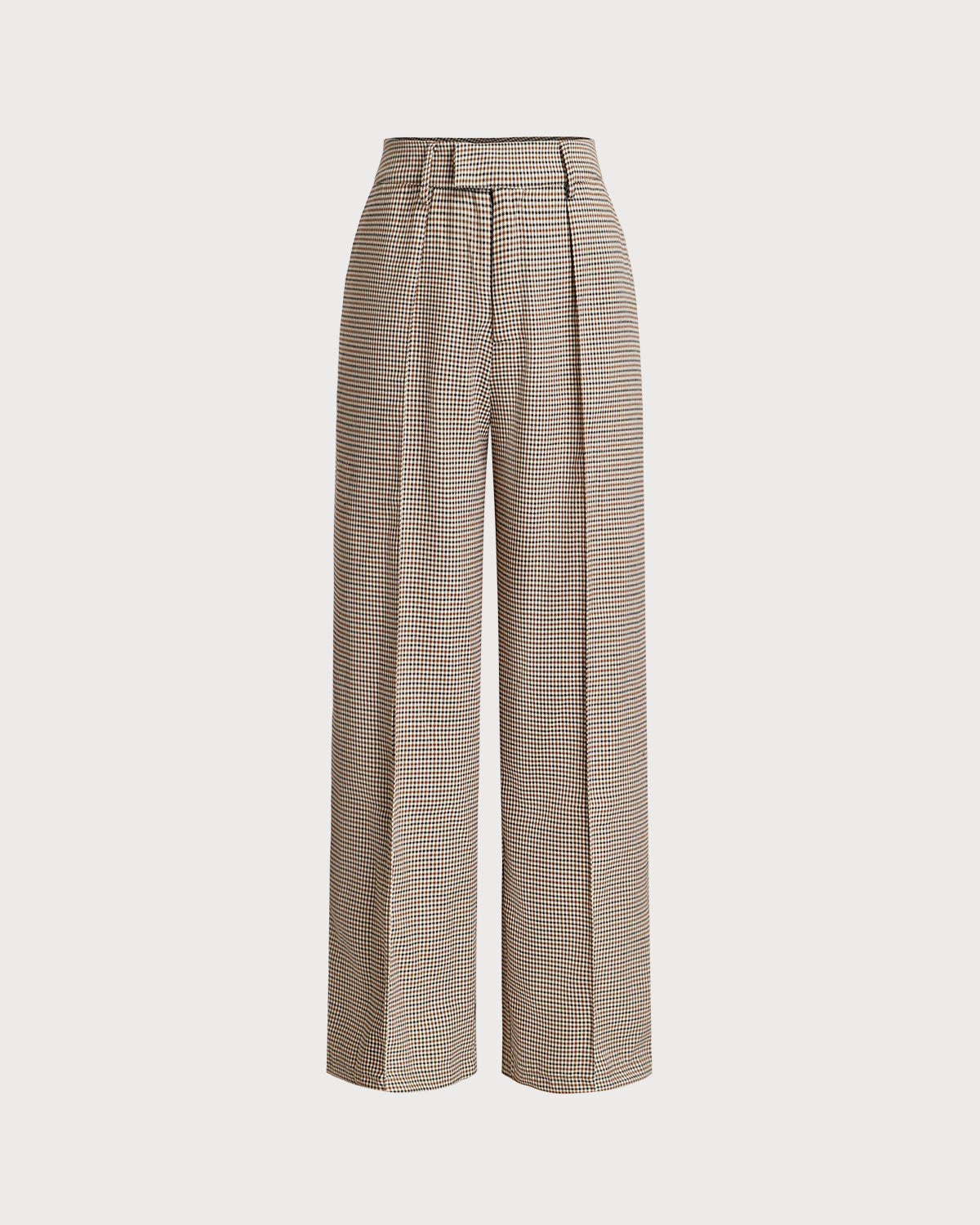 Belltoile™ Kahverengi Ekose Düz Pantolon