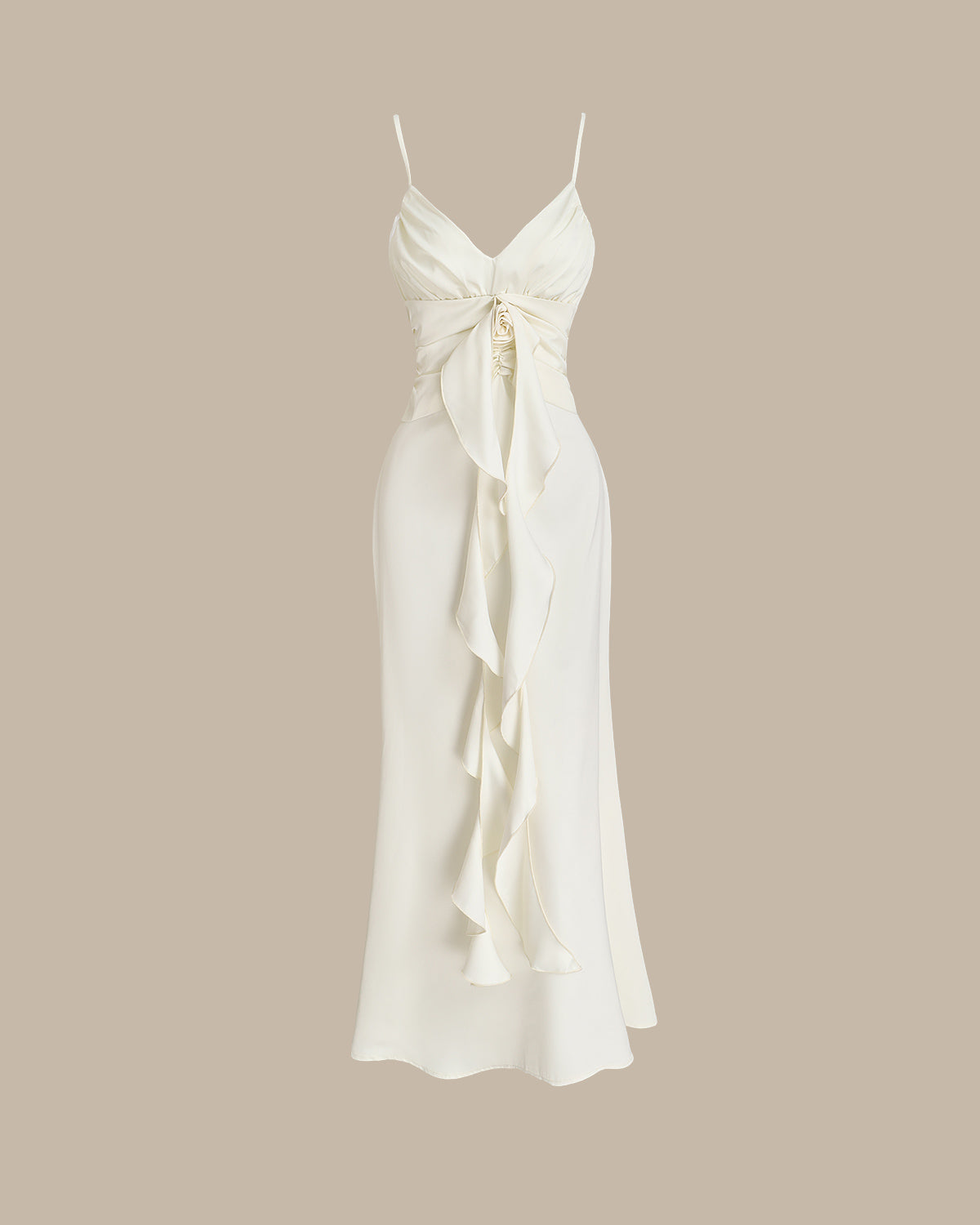 Belltoile Kayısı Bodycon Püskül Slip Maxi Elbise