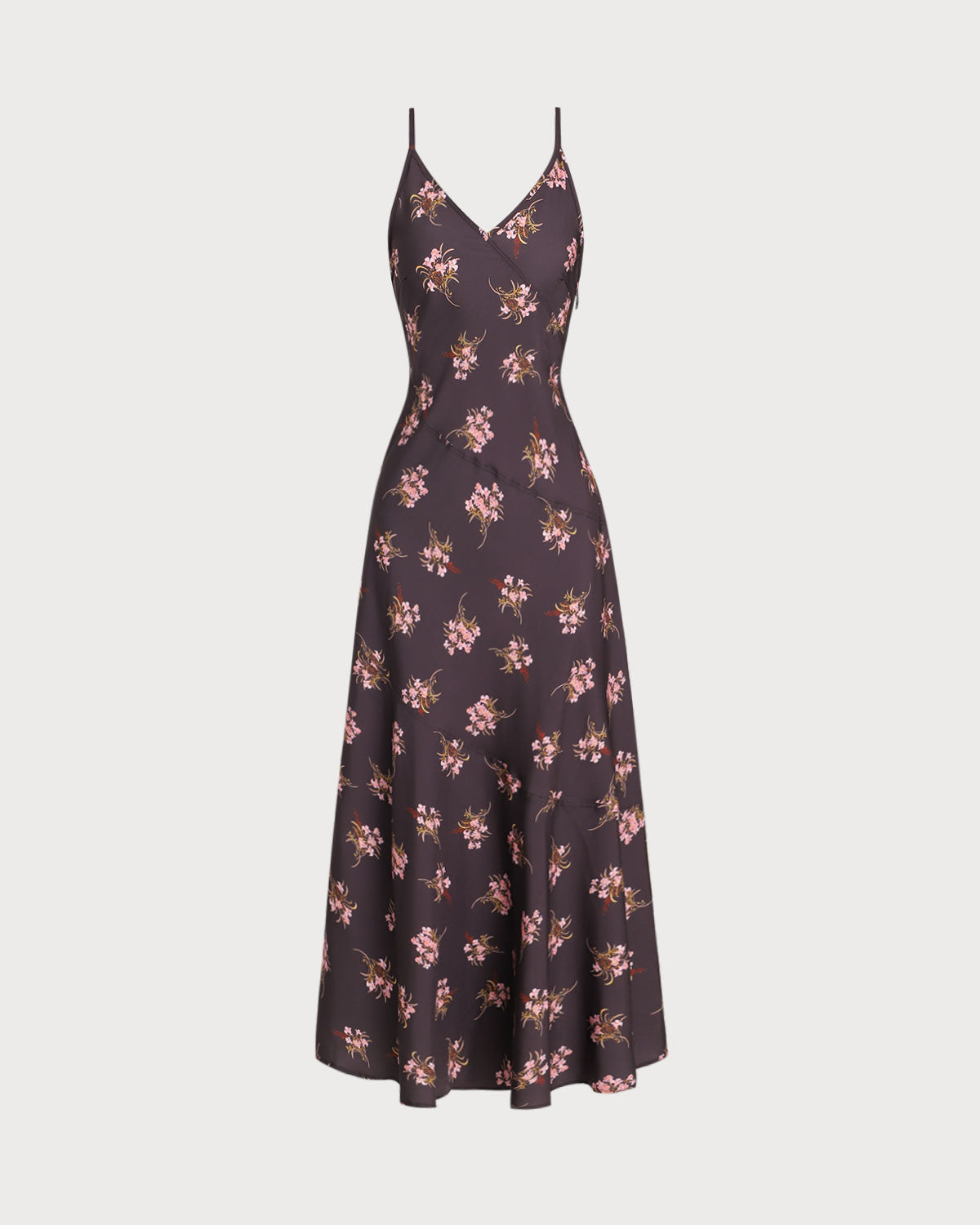 Belltoile Siyah Çiçekli A Kesim Slip Maxi Elbise