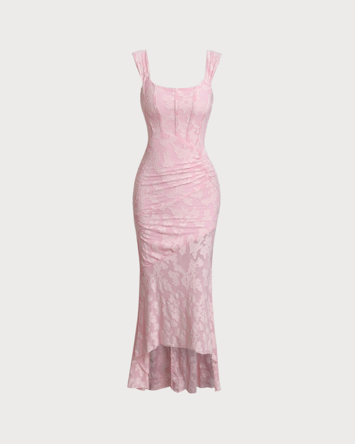 Belltoile Pembe Jakarlı Bodycon Slip Maxi Elbise