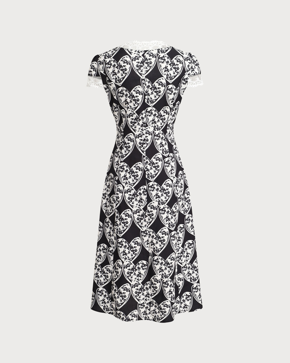 Belltoile™ Siyah Çiçekli Dantelli Midi Elbise