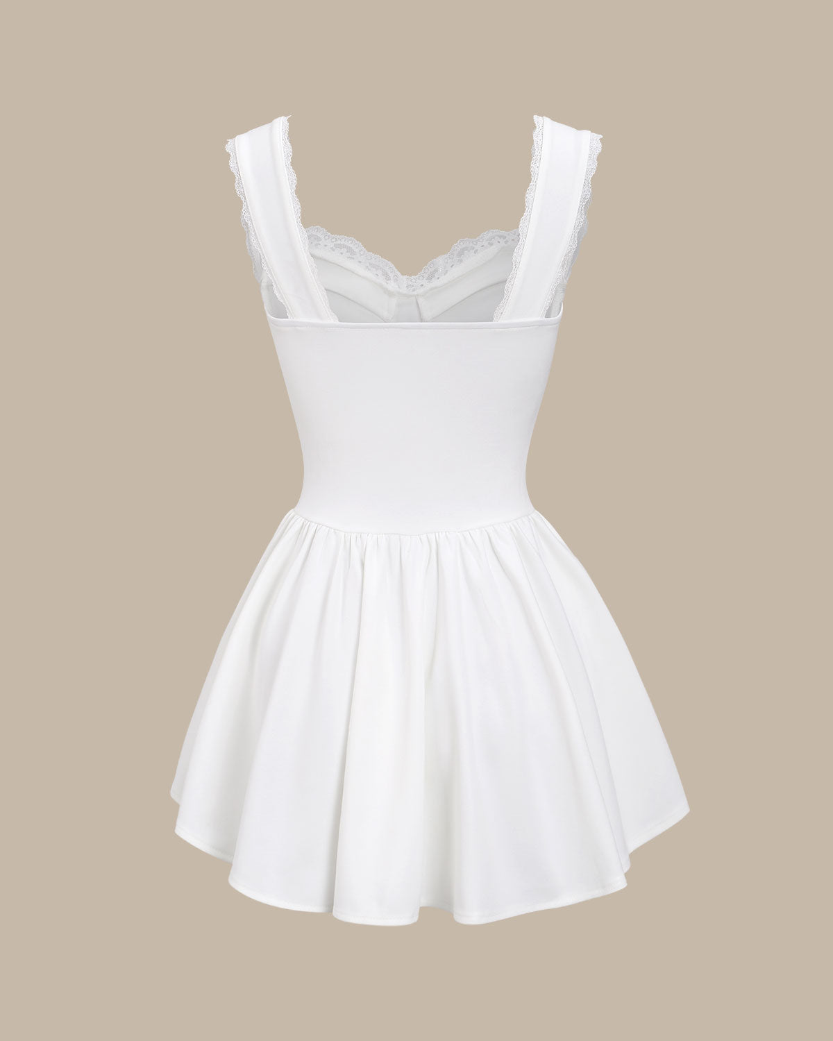 Belltoile Bettydress-Beyaz Kalp Yaka Korse Slip Mini Elbise