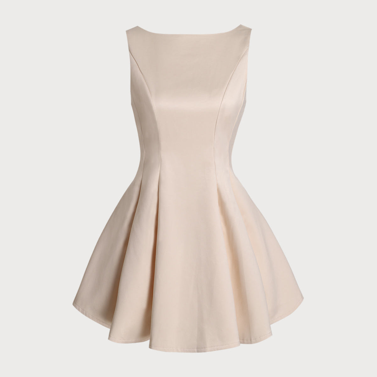 Belltoile Kayısı Kayık Yaka Saten Mini Elbise