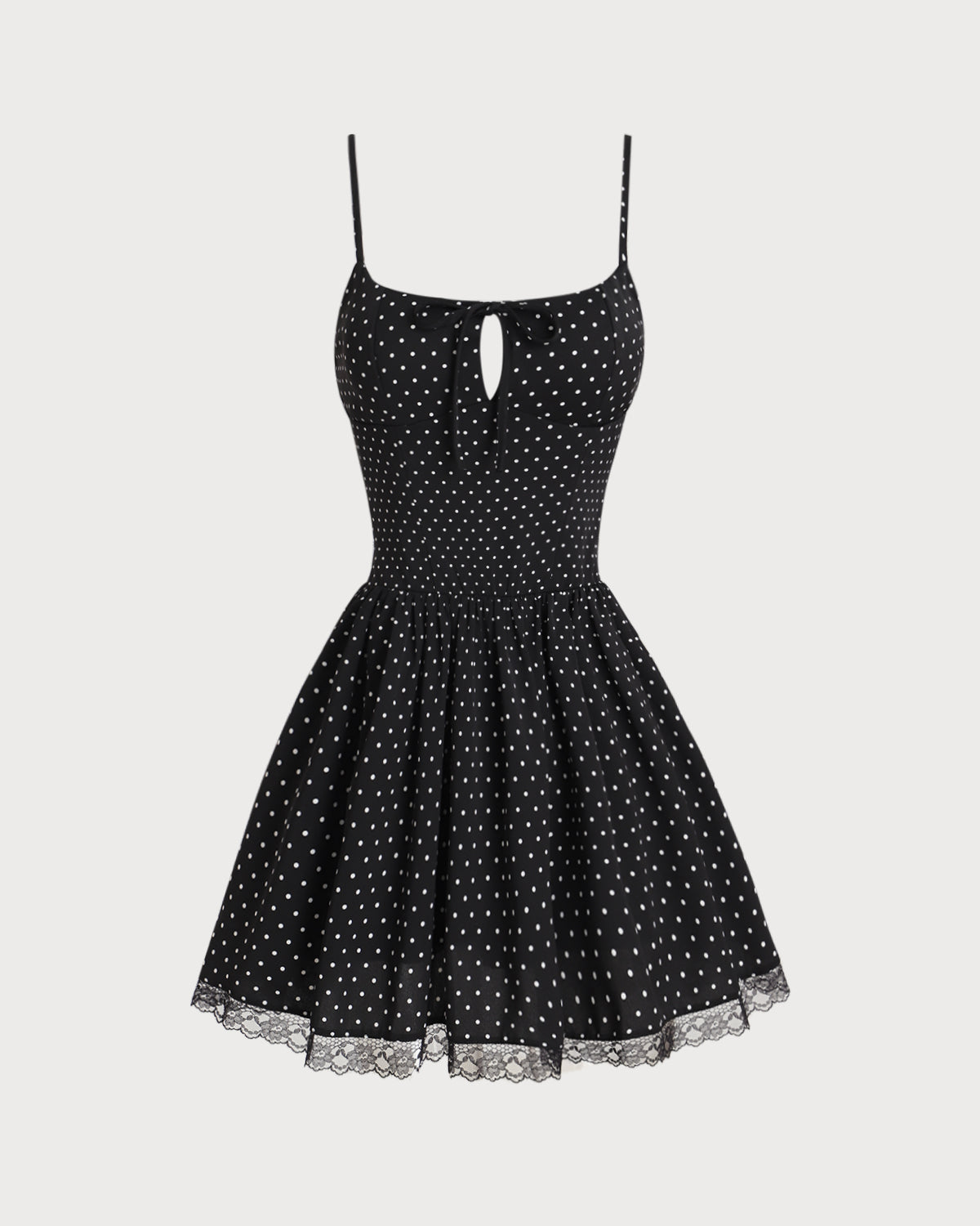 Belltoile™ Siyah Puantiyeli Slip Mini Elbise