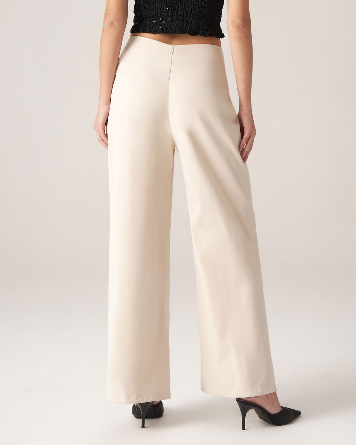 Belltoile™ Bettydress-Beyaz Pileli Geniş Paça Pantolon