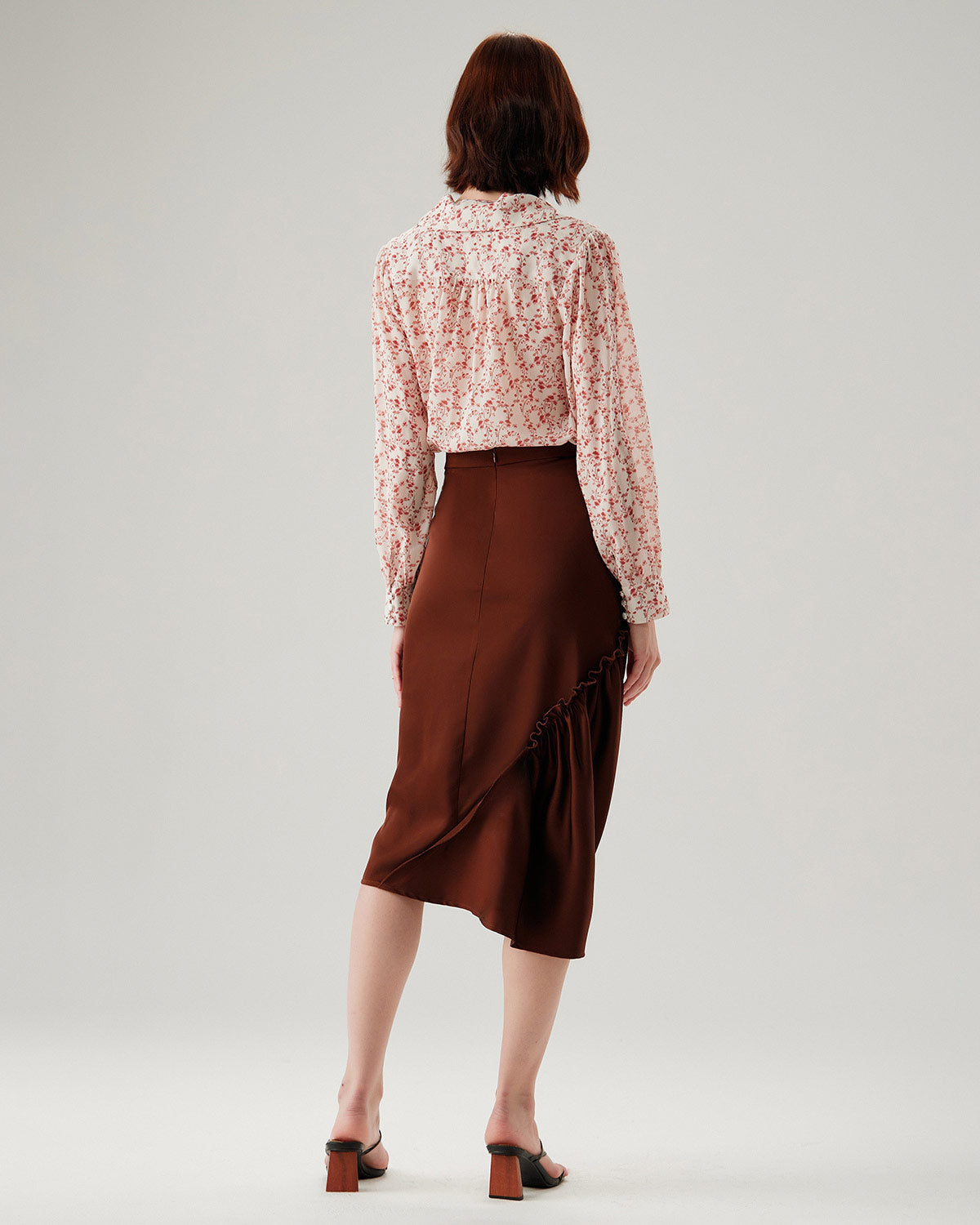 Belltoile™ Kahve Dantelli Kalem Midi Etek