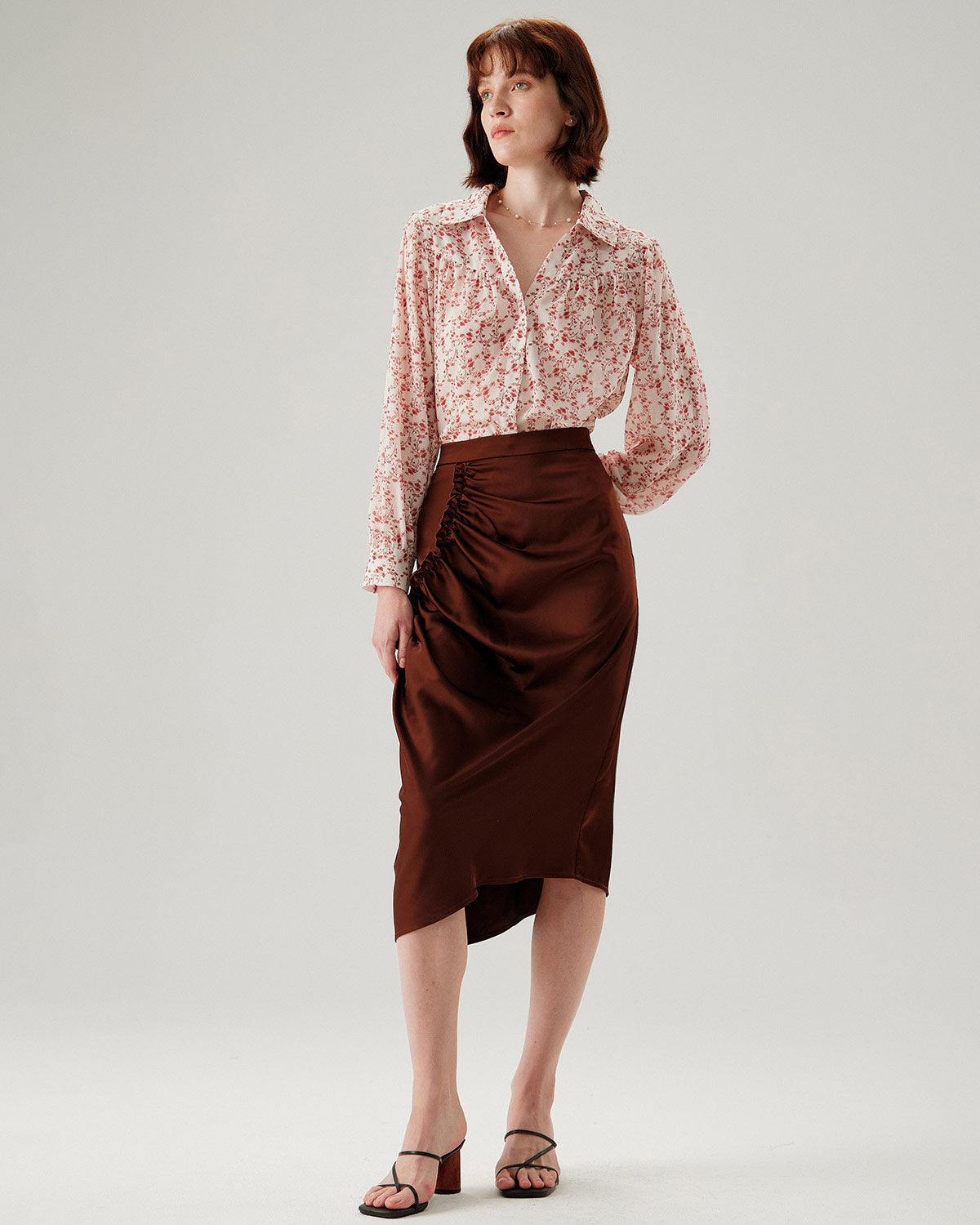Belltoile™ Kahve Dantelli Kalem Midi Etek